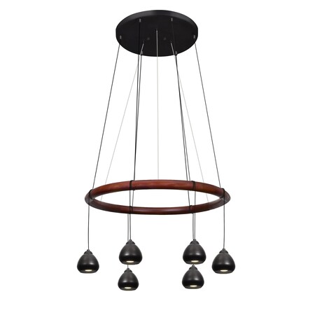Besa Lighting Cirque 12V Suspension, Black Cord and Black Shade, 6x50W MR16 Halogen CIRQUE-12V-BK